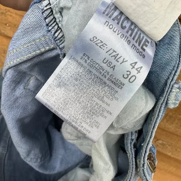 Machine Low Rise Distressed Light Blue Jeans Size 9 - Picture 6 of 11